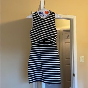 Black and white cocktail dress.